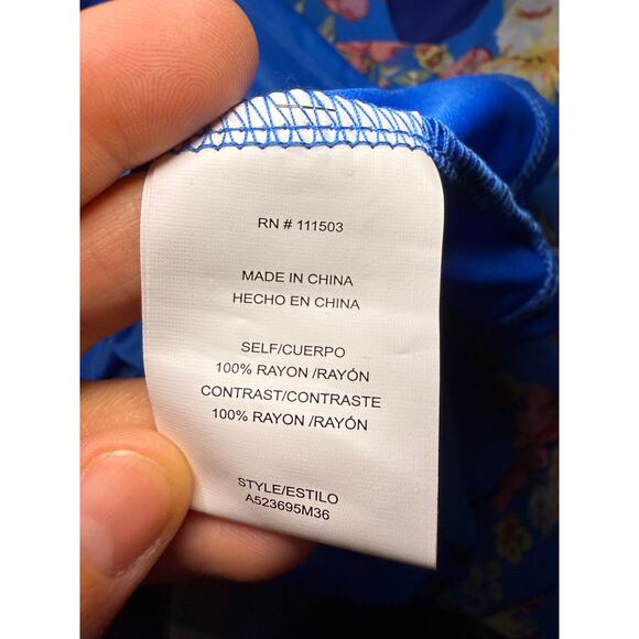 Lily Rose‎ floral high low faux wrap summer dress womens medium fairy prairie - Picture 6 of 10